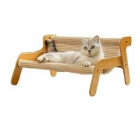 The Claw Lounge, Cat Sisal Chair, 2 in 1 Cat Hammock Lounge, Wear-Resistant Scratching Pad Lounge Chair, Rocking Cat Scratcher, Wavy Design Rocker Providing Claw Trimming and Comfort (Linen)