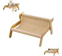 The Claw Lounge, Cat Sisal Chair, 2-in-1 Cat Scratch Pad and Lounger, Wear-Resistant Scratching Pad Lounge Chair, Cooling Mat, for Indoor Cats (Linen Style)