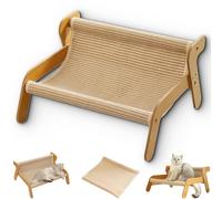 The Claw Lounge, Sisal Cat Chair, Rocking Cat Scratcher, 2-in-1 Cats Scratch Pad & Lounger, Summer Breathable Fabric (Linen+Replacement Pads)
