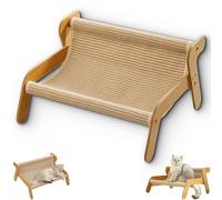 The Claw Lounge, Sisal Cat Chair, Rocking Cat Scratcher, 2-in-1 Cats Scratch Pad & Lounger, Summer Breathable Fabric (Linen)