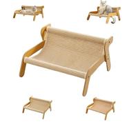 The Claw Lounge, Wavy Scratcher for Cats, 2-in-1 Cardboard Cat Scratcher & Lounger - Waterproof & Durable, Wear-Resistant Scratching Pad Lounge Chair, for Indoor Cats (Linen Style)