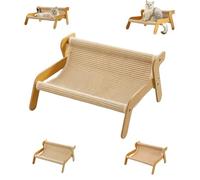The Claw Lounge, Wavy Scratcher for Cats, 2-in-1 Cardboard Cat Scratcher & Lounger - Waterproof & Durable, Wear-Resistant Scratching Pad Lounge Chair, for Indoor Cats (Linen Style)