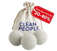 The Clean People Bolas secadoras de lana 100 % neozelandesa, paquete de 3, para lavandería, suavizante de telas, antiestático, sin pelusa, sin olor y reutilizables