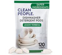 The Clean People Cápsulas de detergente para lavavajillas | Corta la grasa y enjuaga con gas limpio | Sin residuos | Limón, paquete de 120