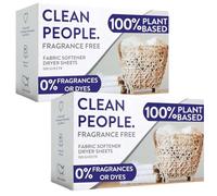 THE CLEAN PEOPLE Hojas suavizantes de telas The Clean People - Hojas para secadora - Suavizan y eliminan la electricidad estática - Suavizante de ropa vegano, aceites esenciales - Sin fragancia - Pa