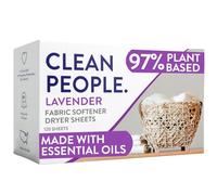 The Clean People Sábanas suavizantes de tela, hojas para secadora, suaviza y elimina la estática, suavizante vegano con aceites esenciales, lavanda, paquete de 120
