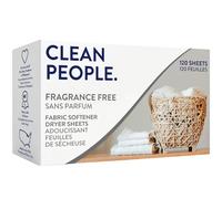 The Clean People Sábanas suavizantes de tela, sábanas para secadora, suavizan y eliminan la adherencia estática, suavizante vegano, sin fragancia, paquete de 120