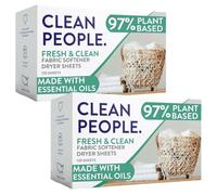 THE CLEAN PEOPLE The Clean People - Sábanas suavizantes de tela, sábanas para secadora, suavizan y eliminan la estática, suavizante de ropa vegano con aceites esenciales, aroma fresco, P