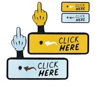 The "Click Here" Surprise Button - Hilarious Prank Toy Gift, 3D Printed Middle Finger Prank Toy, Funny Pop-Up Middle Finger Button Surprise Fidget Toys White Elephant Gifts for Adult(Blue*1+Yellow*1)