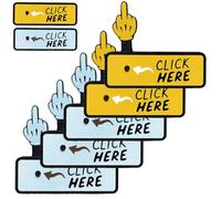 The "Click Here" Surprise Button - Hilarious Prank Toy Gift, 3D Printed Middle Finger Prank Toy, Funny Pop-Up Middle Finger Button Surprise Fidget Toys White Elephant Gifts for Adult(Blue*3+Yellow*2)
