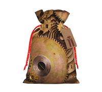 The Clocks - Bolsa de Navidad con cordón para impresión de engranajes temáticos con etiqueta de papel kraft de 4.7 x 6.9 pulgadas para regalos de Halloween
