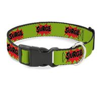 The Coca-Cola Company Collar para mascotas, collar de perro, hebilla de plástico, logotipo de sobretensión, amarillo, rojo y negro, 13 a 17 pulgadas, 1.5 pulgadas de ancho