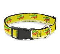 The Coca-Cola Company Collar para mascotas, collar de perro, hebilla de plástico, logotipo Enjoy Mello Yello amarillo, rojo y verde, 9.5 a 14.5 pulgadas, 0.5 pulgadas de ancho