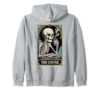 The Coffee Tarot Card Office Coworker Skeleton Coffee Sudadera con Capucha