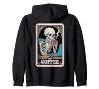The Coffee Tarot Card Skeleton Office Coworker Coffee Sudadera con Capucha