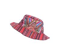 THE COLLECTION ROYAL Hippie Patch Boho Hippy Rave Festival Gear - Gorro de algodón para hombres y mujeres, Rojo -, Talla única
