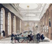 The College of Physicians. Circa 1808. Después de un trabajo de August Pugin y Thomas Rowlandson en el Microcosmos de Londres publicado en tres volúmenes entre 1808 y 1810 por Rudolph Ackermann. Pugin