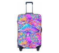 The Colorful Art of Mushrooms - Funda elástica para equipaje de viaje, funda protectora para cajuela de 48 a 81 cm, Black, L(25-28in)