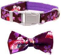 The Comfort Collares for Perros,Collar for Perros Floral Con Pajarita Extraíble, Lindos Collares for Perros Personalizados, Collares for Cachorros for Perros Pequeños Y Medianos, Niñas, Perros, Regalo