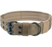 The Comfort Collares for Perros, Collar táctico de Nailon for Perros medianos y Grandes, Collar for Perros Resistente, Collar Grueso for Perros, Collares de Entrenamiento duraderos(Khaki,L)