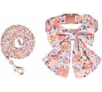 The Comfort Collares for Perros, Juego De Collar Y Correa for Perros Personalizados con Lazo, Estampado Floral, Collar con Pajarita for Perros De Primavera, Collares for Mascotas for Cachorros De Perr