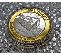 The Commemorative Coin Company RMS Titanic, White Star Line, plata fina y oro de 24 quilates, conmemorativo "Dual Metal" en cápsula. Clase olímpica Ocean Liner, 1912, Londres a Southampton