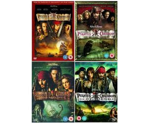The Complete Pirates of the Caribbean 1 - 4 DVD Collection: 1: Curse of the Black Pearl, 2: Dead Man's Chest, 3: At the World's End, 4: On Stranger Tides