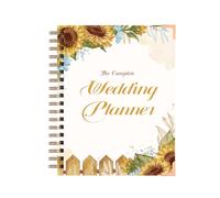 The Complete Wedding Planner Book and Organizer for the Bride - Planificador de boda de tapa dura de girasol con listas de verificación y bolsillos, regalos de compromiso únicos para parejas recién