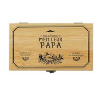 THE CONCEPT FACTORY CMP, KV7391, Bamboo Wine Box with 5 Essential Accessories, Elegant and Practical for Tasting, Ideal Gift, Size: Compact, Color: Brown, Marron