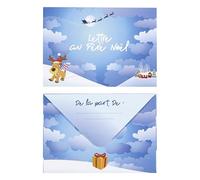 THE CONCEPT FACTORY - EC0002 Pack de 4 Cartas para Papá Noel para Decorar - Kit Creativo con Stickers - Actividad Familiar - Incluye Sobres, Bolígrafo, Sello - Color Multicolor