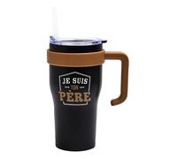 THE CONCEPT FACTORY, KA0618, elegante taza de transporte de 60 cl, aislamiento térmico, diseño moderno, ideal para café, té, batidos, fácil de limpiar, negro. Tamaño: 60 cl, color: negro