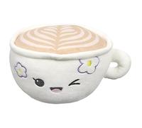 THE CONCEPT FACTORY - PE0066, Peluche Kawaii Café 18 cm, Suave e Hipoalergénica, Diseñada para Abrazos y Juegos, Lavable a Máquina, Compañero para Niños, Blanco