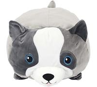 THE CONCEPT FACTORY - PE9807 Peluche Cojín Perro Kawaii - Suavidad y Confort - Decoración y Relajación - Compañero de Juego - Tamaño 30 cm - Color Gris y Blanco