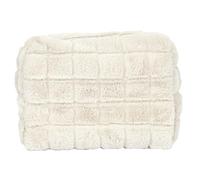 THE CONCEPT FACTORY - SC0636 Estuche Fluffy de Piel Sintética - Accesorio Práctico - Diseñado para Guardar Tus Cosas con Estilo - Dimensiones M12 - Color Blanco