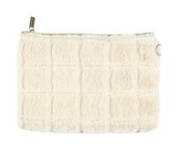 THE CONCEPT FACTORY - SC0637, Bolso Fluffy de Piel Sintética Blanco, Diseñado para Todas Las Ocasiones, Elegancia y Suavidad para un Estilo Único y Cómodo, con Bolsillos Interiores