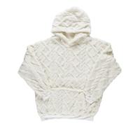 THE CONCEPT FACTORY - TX0009, Sudadera con Capucha Única y Cómoda para Mujer, Estilo Casual, para Todas Las Ocasiones, Fácil de Cuidar, Talla M, Color Blanco/Rosa