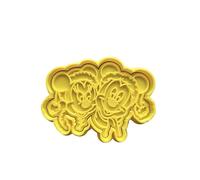 The Cookie Cutter Hub Cortador de galletas con diseño de personajes de Mickey y Minnie Mouse de Navidad y relieve a juego para galletas, galletas, decoración de arcilla para hornear