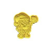 The Cookie Cutter Hub Cortador de galletas de Navidad con diseño de Bob Esponja y relieve a juego para galletas, galletas, decoración de arcilla