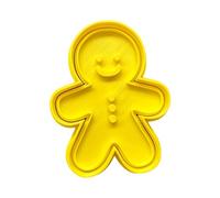 The Cookie Cutter Hub Gingerbread Man - Cortador de galletas de 3 botones y grabador a juego para galletas, galletas, arcilla, decoración para hornear