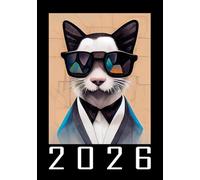 The Cool Cat (Diary, Daily journal, Diary planner, Notebook) 365 day:: Stylish Black White Cat Wearing Sunglasses organizer with hourly schedule