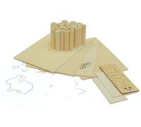 Juego de materiales para torneado y sierras, PLAYmake/UNIMAT (madera contrachapada de álamo)