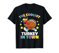The Coolest Turkey In Town Thanksgiving Thankful For Family Camiseta