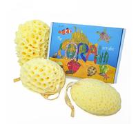 The Coral Scrubs - Esponja de baño familiar, paquete de 3 esponjas de mar, esponja de ducha, esponjas de bebé para baño recién nacido, esponjas de baño para adultos, esponja de baño para niños.