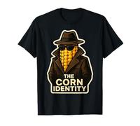 The Corn Identity Funny Corncob Juego de Palabras Broma de espía de mazorca de maíz Camiseta