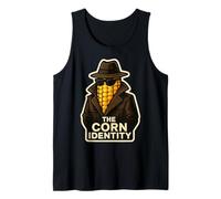 The Corn Identity Funny Corncob Juego de Palabras Broma de espía de mazorca de maíz Camiseta sin Mangas