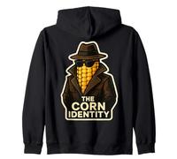 The Corn Identity Funny Corncob Juego de Palabras Broma de espía de mazorca de maíz Sudadera con Capucha