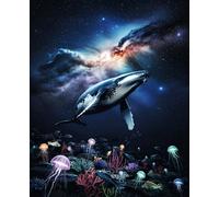 The Cosmic Ocean: A 180-Page Dotted Grid Notebook for Vast Ideas: Premium 7.5 x 9.25" Journal with a Majestic Whale and Celestial Seascape | For Deep Thinking, Writing, and Creative Exploration