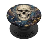 The Cosmic Sigil Celestial Skull and Galaxy PopSockets PopGrip Adhesivo