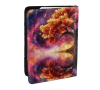 The Cosmic Tree of Life in Space - Funda para pasaporte con estampado de árbol cósmico en el espacio, funda organizadora de viaje para pasaporte, para hombres y mujeres, 6.5 pulgadas, Black, Talla