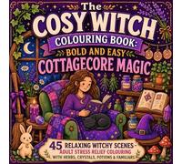 The Cosy Witch Colouring Book: Bold and Easy Cottagecore Magic: 45 Relaxing Witchy Scenes - Adult Stress Relief Colouring with Herbs, Crystals, Potions & Familiars
